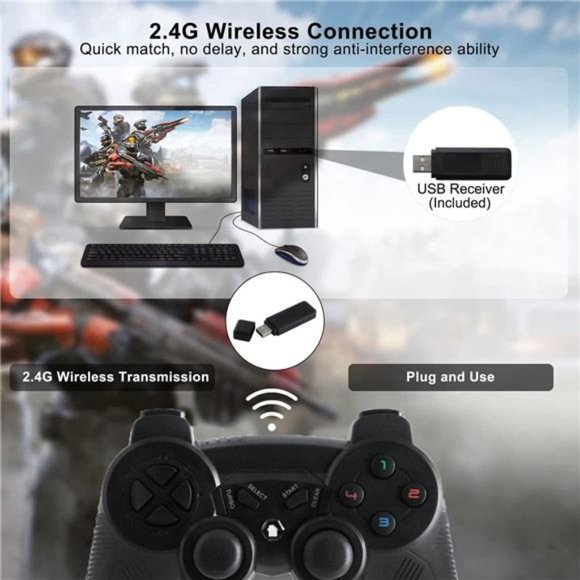 Wireless Game Controller Rechargeable Gaming Joystick Portable Remote Joypad - Picture 4 of 6